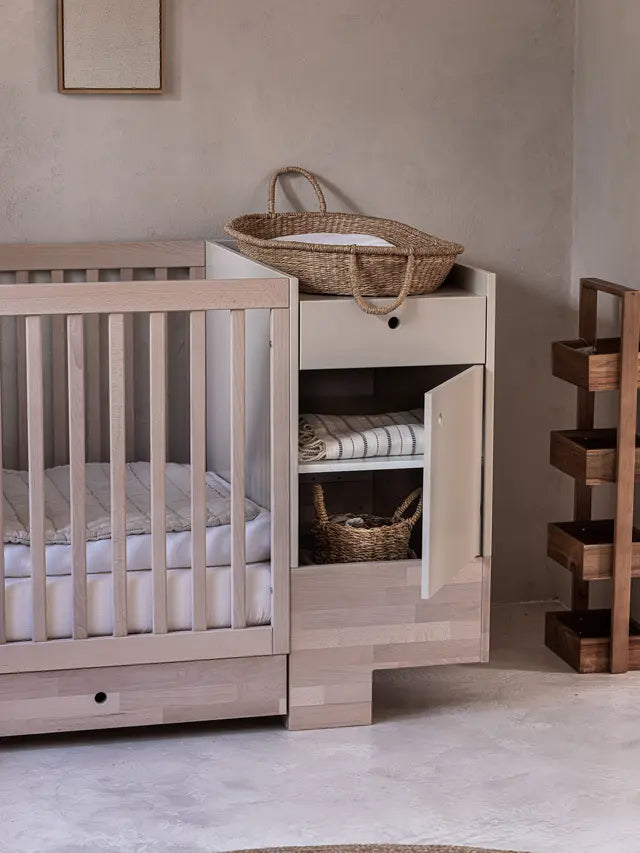 Wood Luck Design - Smart - tremme-/børneseng 80x120 cm til 80x160 cm – sand beige