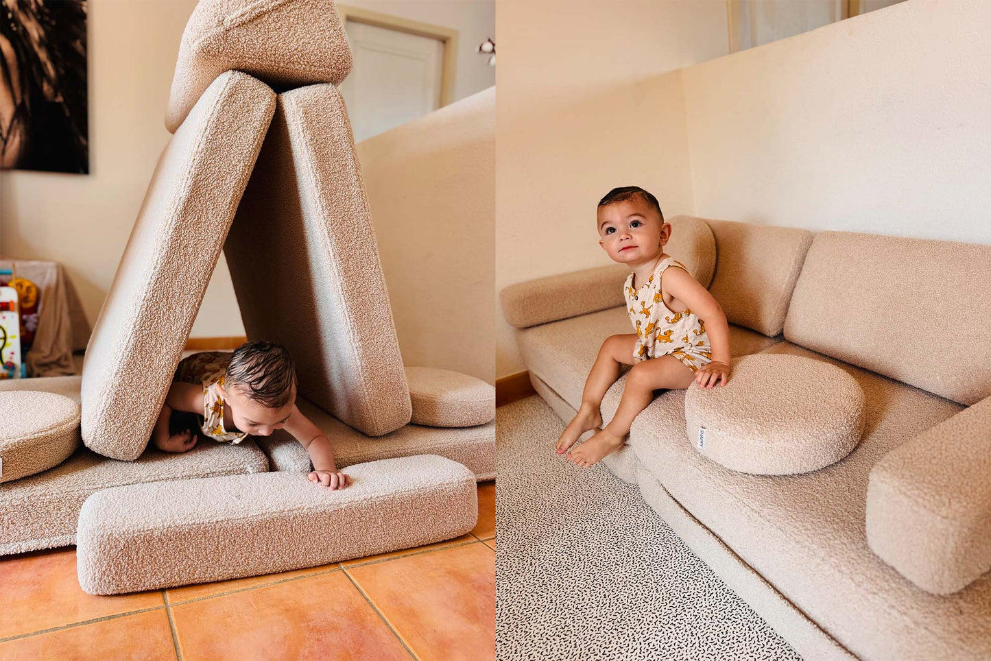 Shappy legesofa i teddy – Original 160 cm - Light Beige