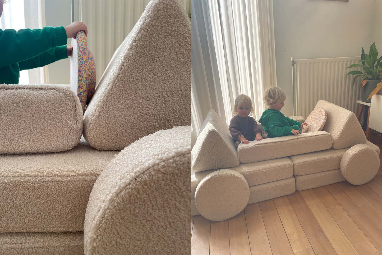 Shappy legesofa i teddy – Original 160 cm - Light Beige