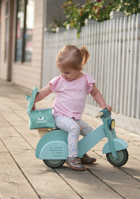 Tender Leaf Scooter i træ - turkis