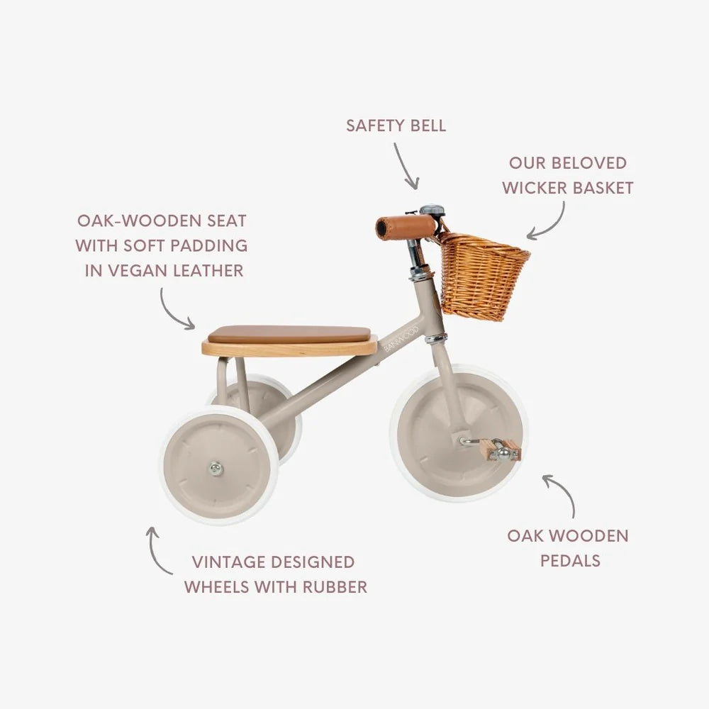 Banwood trehjulet cykel Vintage til børn – Beige