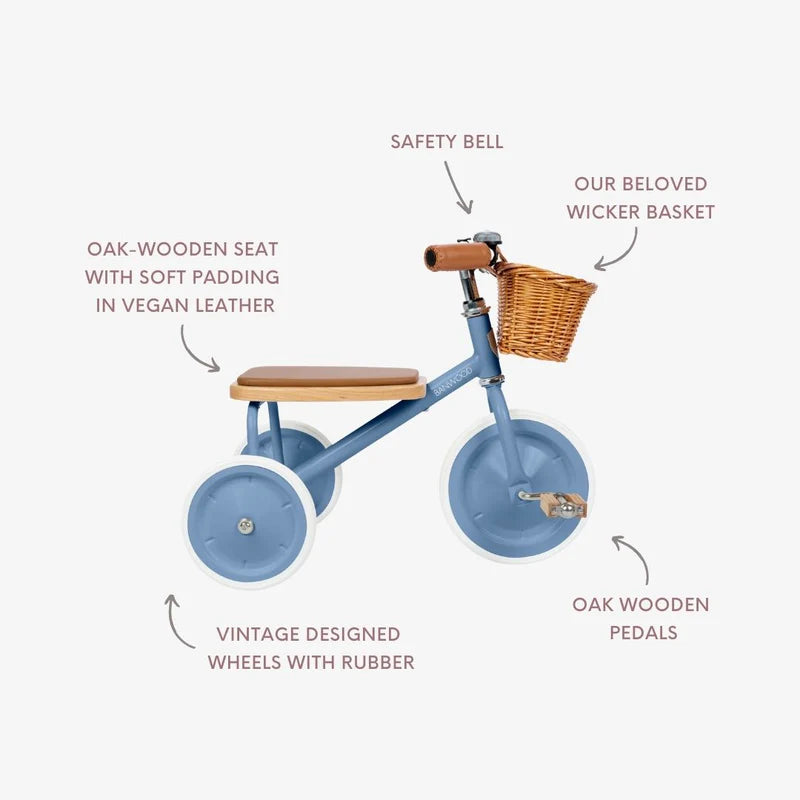 Banwood trehjulet cykel Vintage til børn – Blue