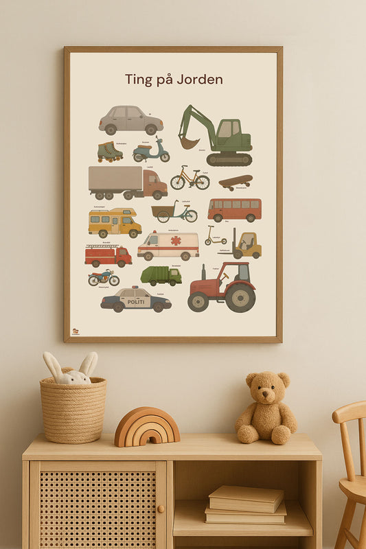 Ting på Jorden – Køretøjer og transport i børnehøjde (35x50 / 50x70 cm)