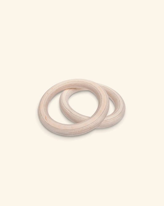 FitWood ULPU MINI gymnastikringe – birk – sorte stropper