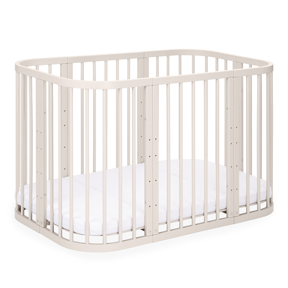 Waldin 7-i-1 tremmeseng med madras - Cashmere