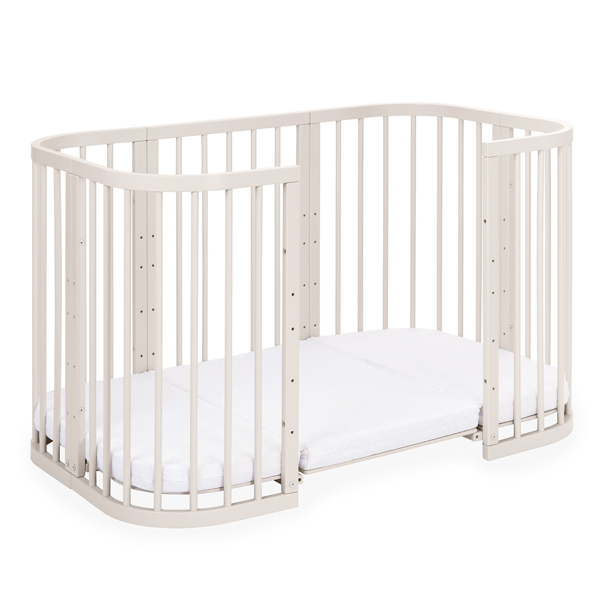 Waldin 7-i-1 tremmeseng med madras - Cashmere