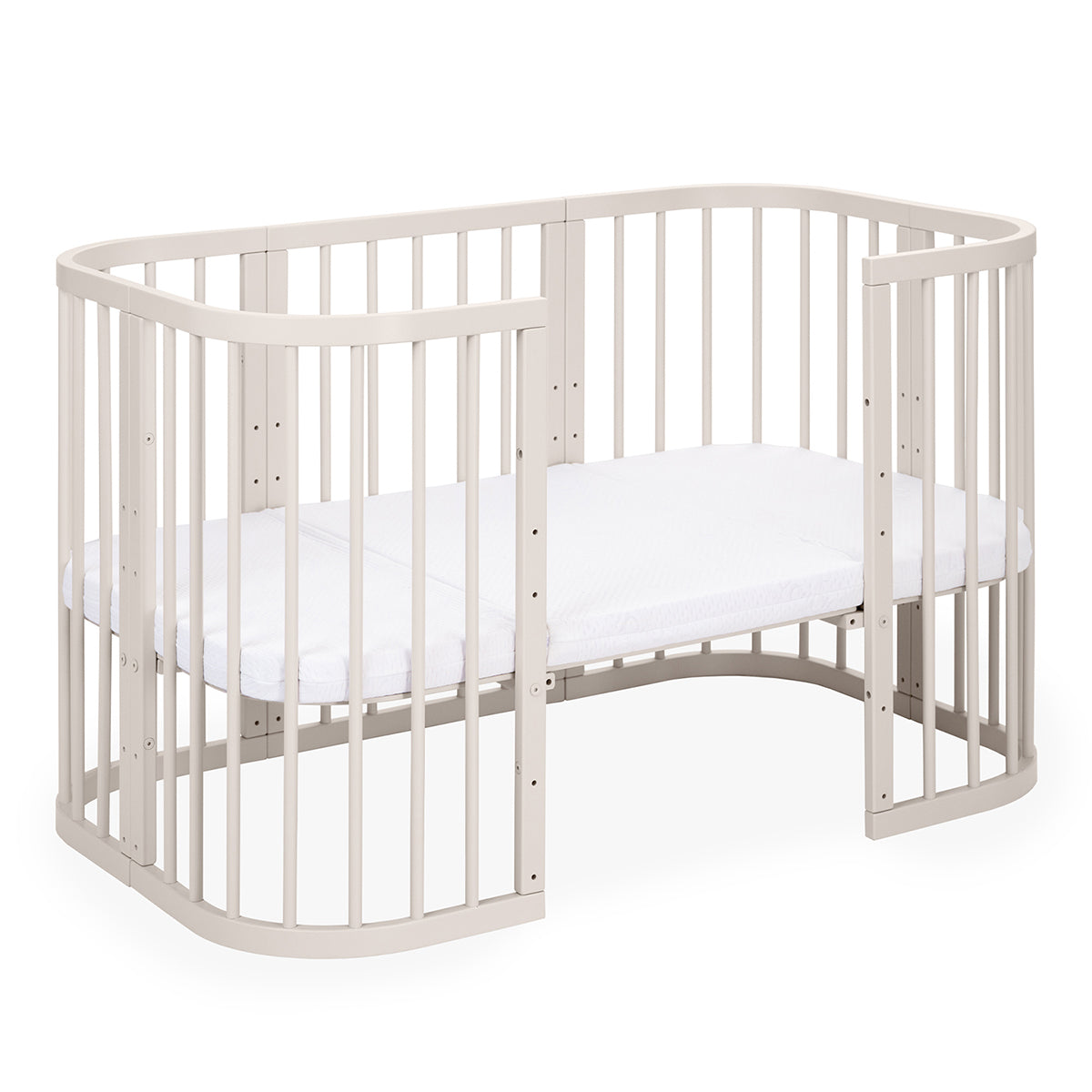 Waldin 7-i-1 tremmeseng med madras - Cashmere