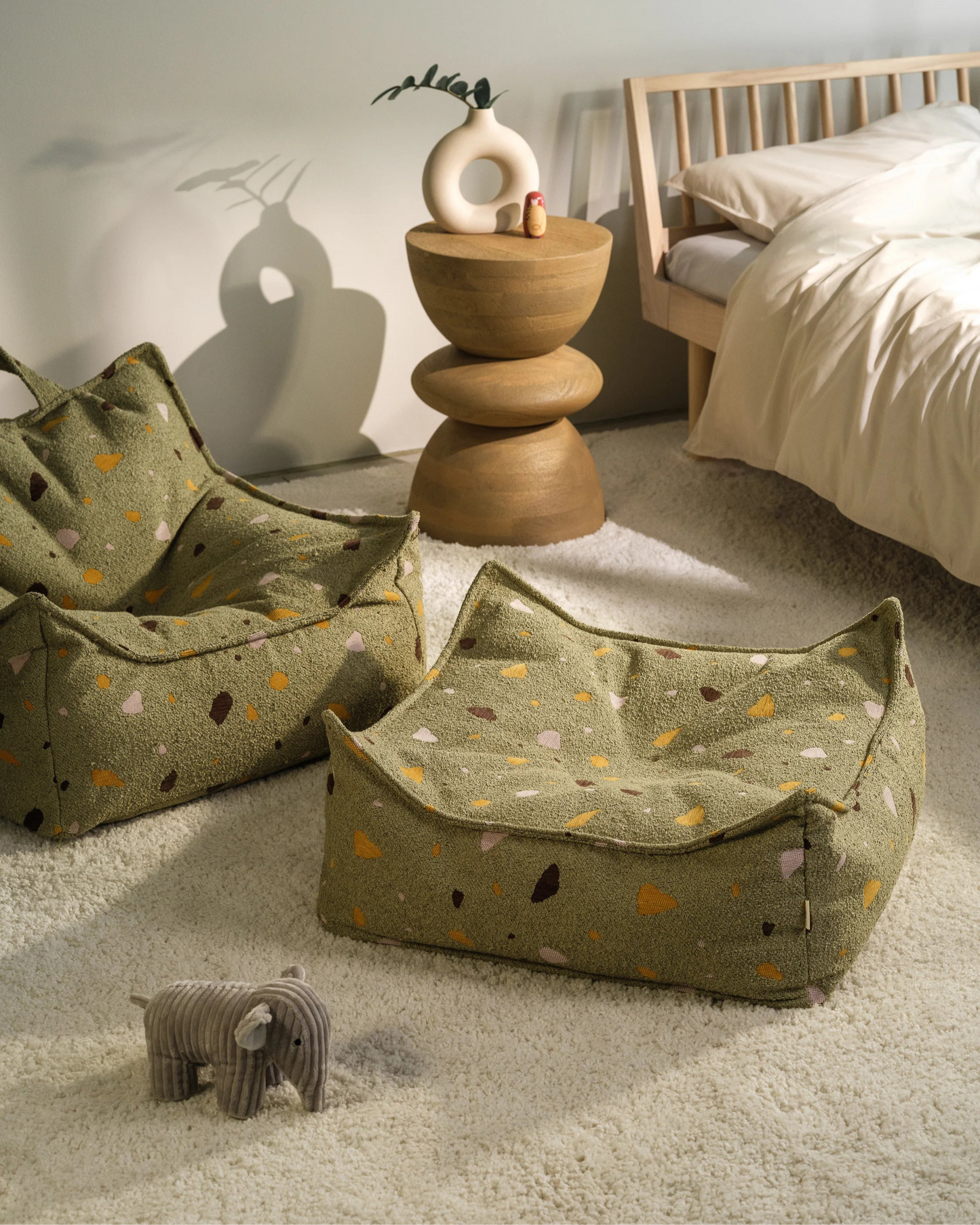 Wigiwama firkantet puf – Terrazzo Moss