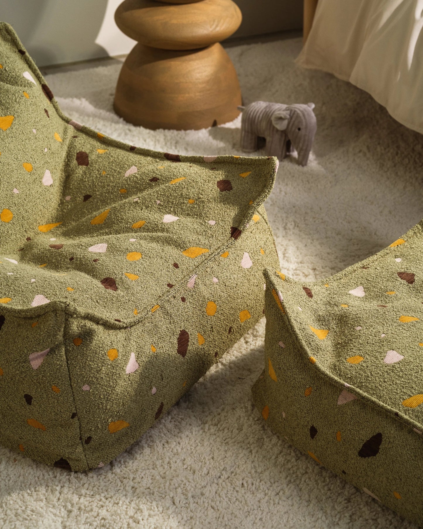 Wigiwama firkantet puf – Terrazzo Moss