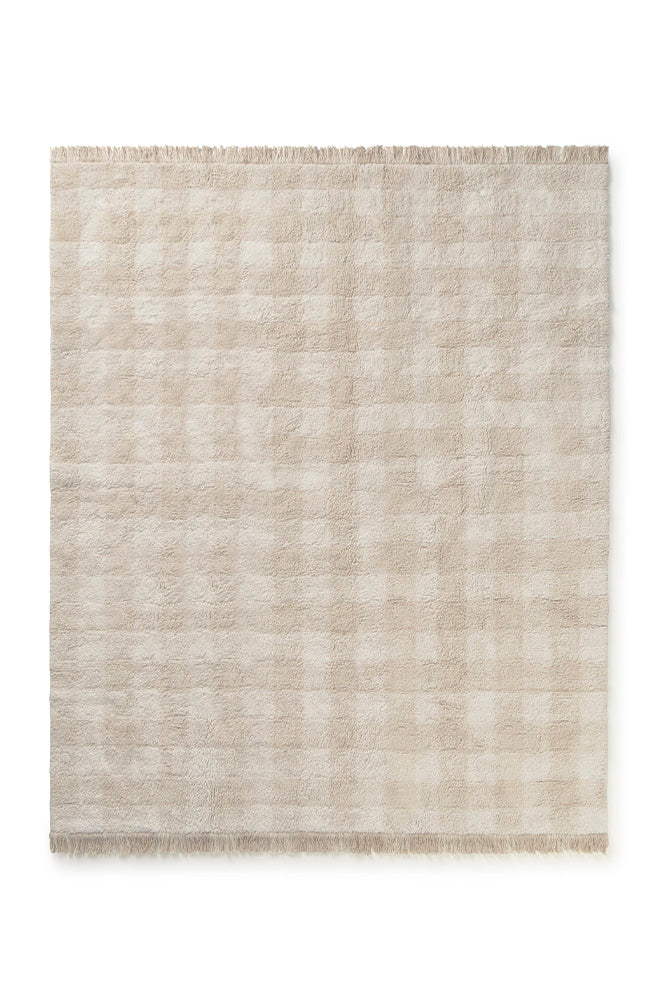 Lorena Canals vaskbart gulvtæppe Vichy Ivory 150 x 180 cm – natur