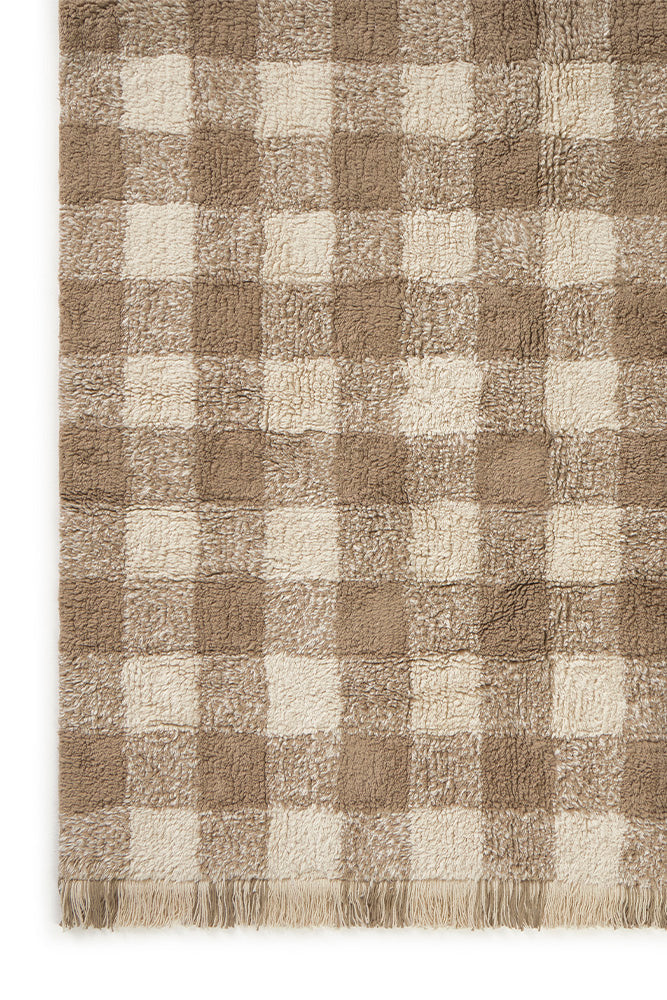 Lorena Canals vaskbart gulvtæppe Vichy Marron 150 x 180 cm – brun