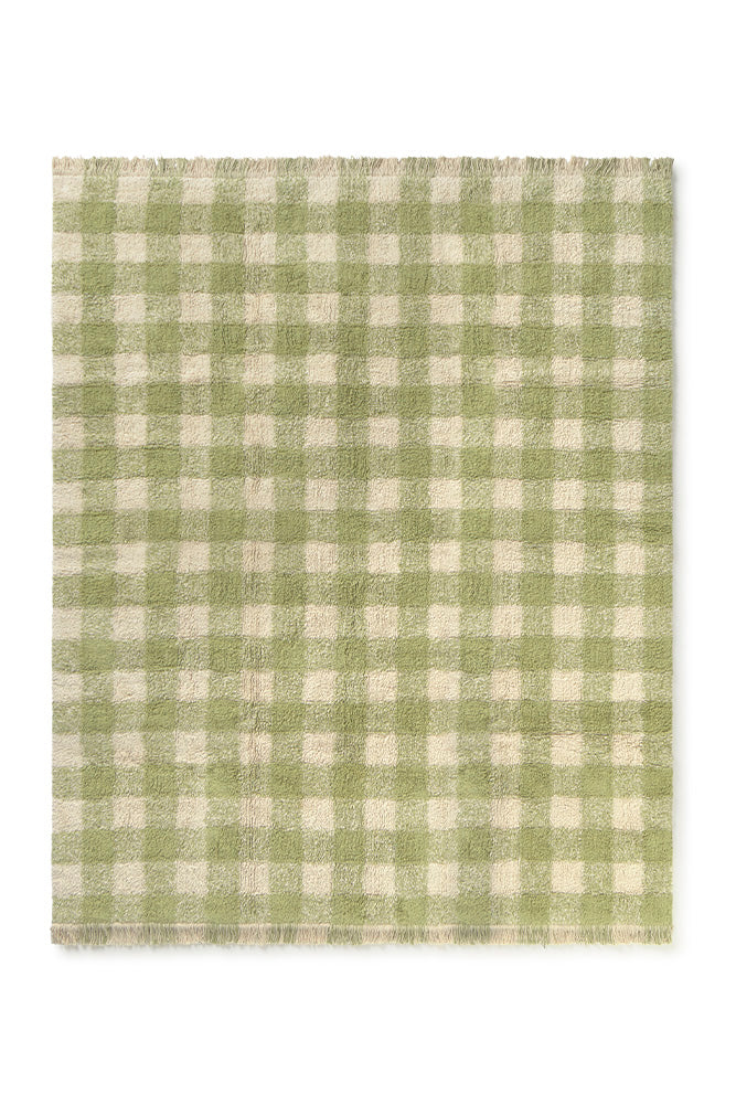 Lorena Canals vaskbart gulvtæppe Vichy Matcha 150 x 180 cm – grøn
