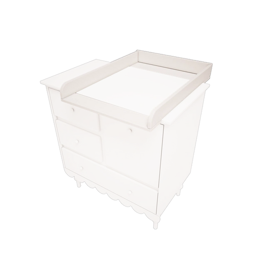 Wood Luck Design - Babushka - pusletop til kommode – hvid