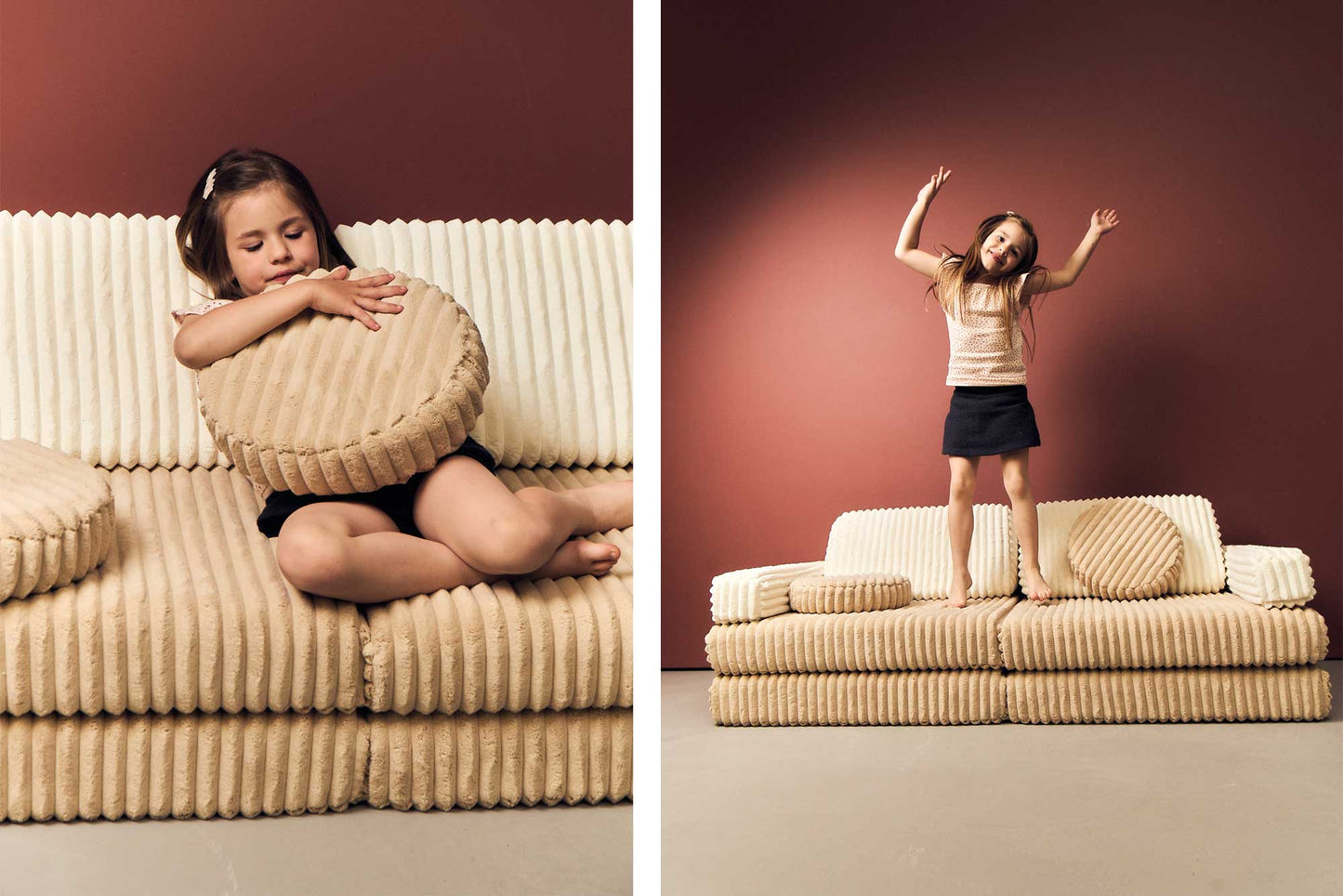 Shappy legesofa 160 cm – Pure Corduroy Waffle – Brown Sugar