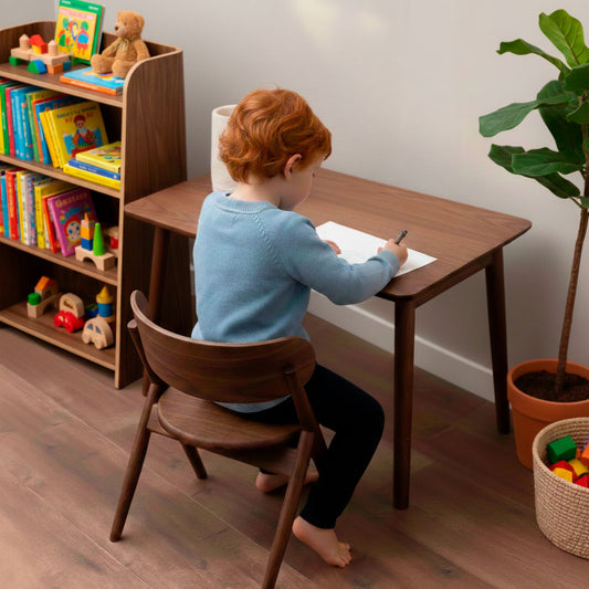 Curve Lab skrivebord til børn – Valnød