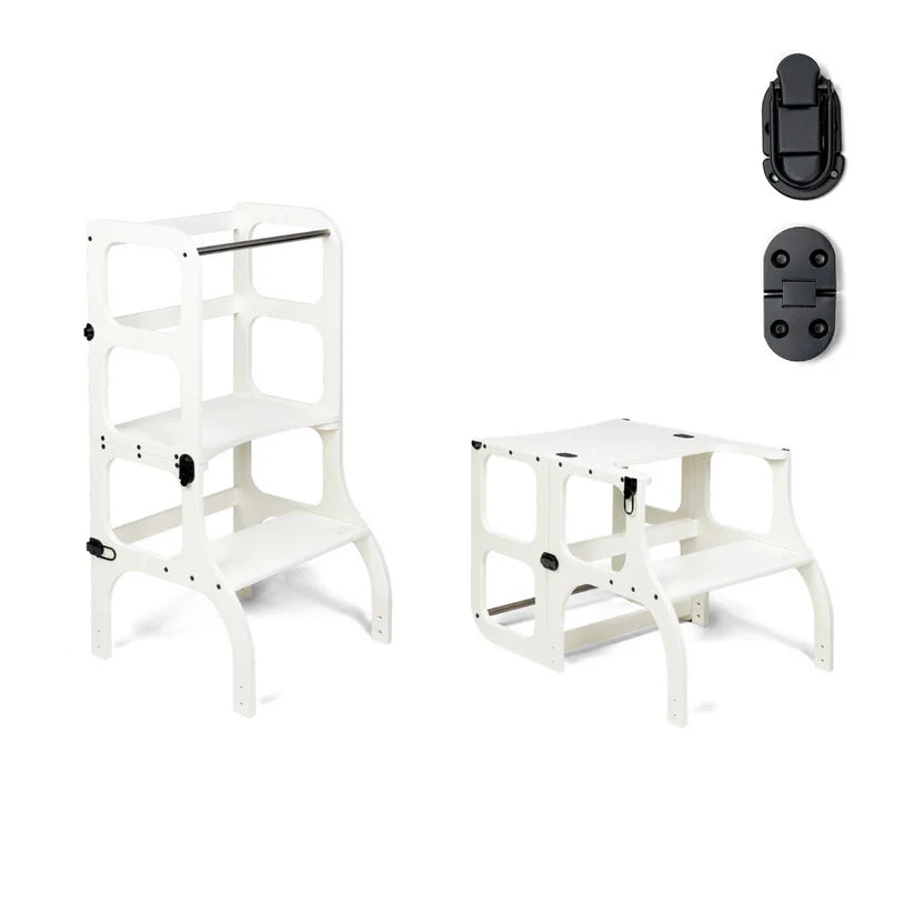 Ette Tete STEP’n’SIT® 2-i-1 læringstårn og bord – Hvid