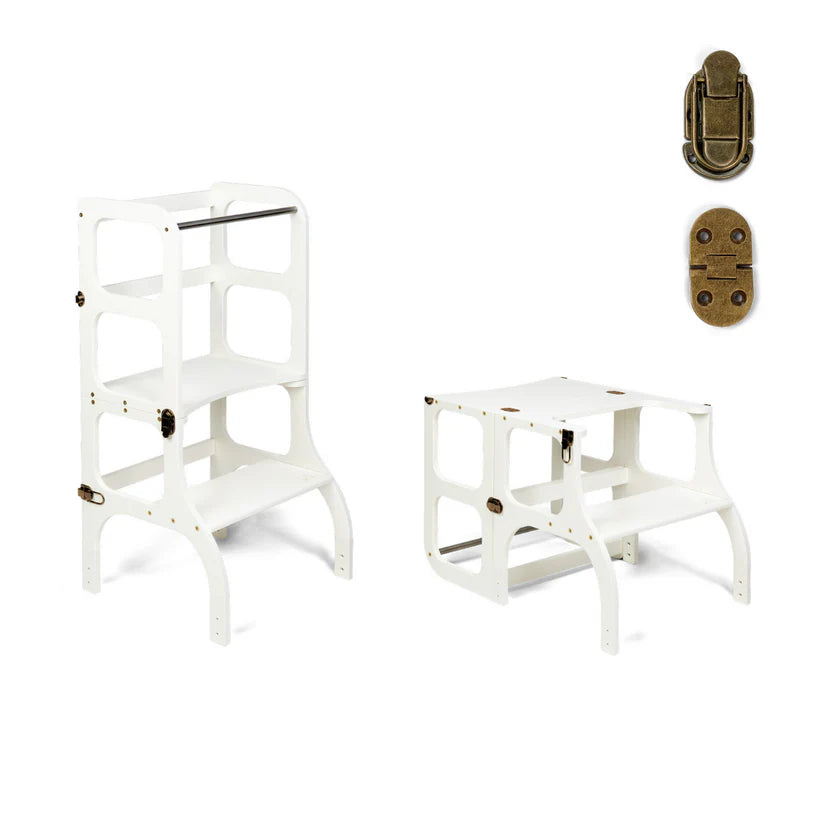 Ette Tete STEP’n’SIT® 2-i-1 læringstårn og bord – Hvid