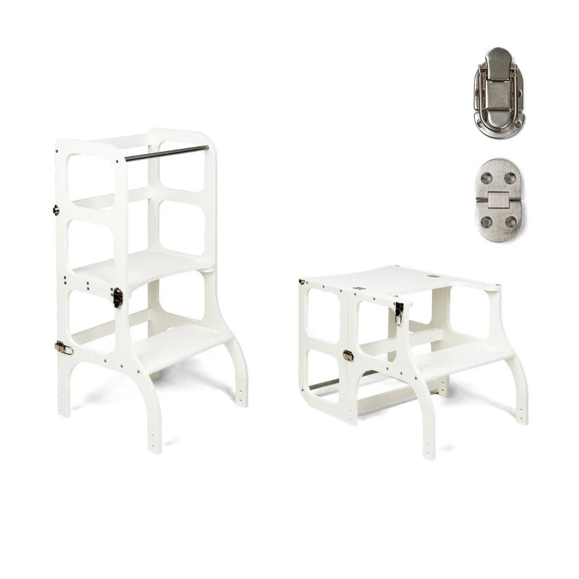 Ette Tete STEP’n’SIT® 2-i-1 læringstårn og bord – Hvid