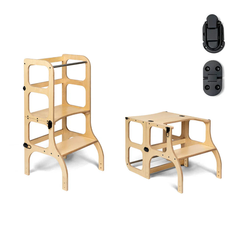 Ette Tete STEP’n’SIT® 2-i-1 læringstårn og bord – Naturtræ