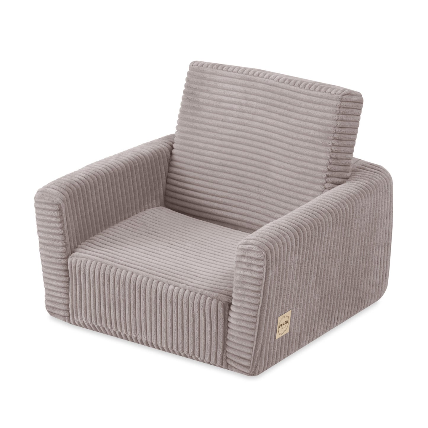 Plush Nest Cubie foldbar lænestol til børn i premium fløjl – beige