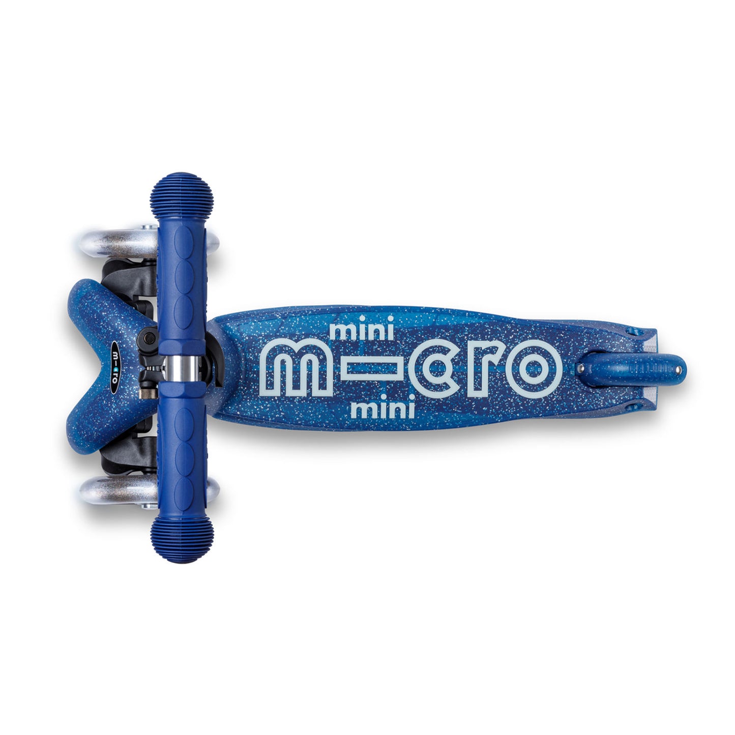 Micro Mini Deluxe Galaxy Glitter LED løbehjul - Navy Blue