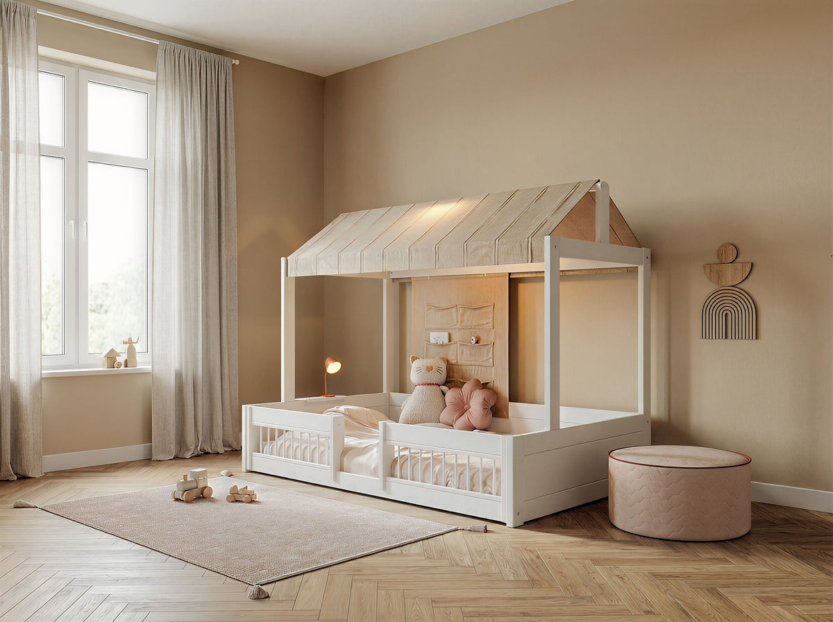 LIFETIME Kidsrooms Montessori husseng inkl. sengeheste – 120 x 200 cm