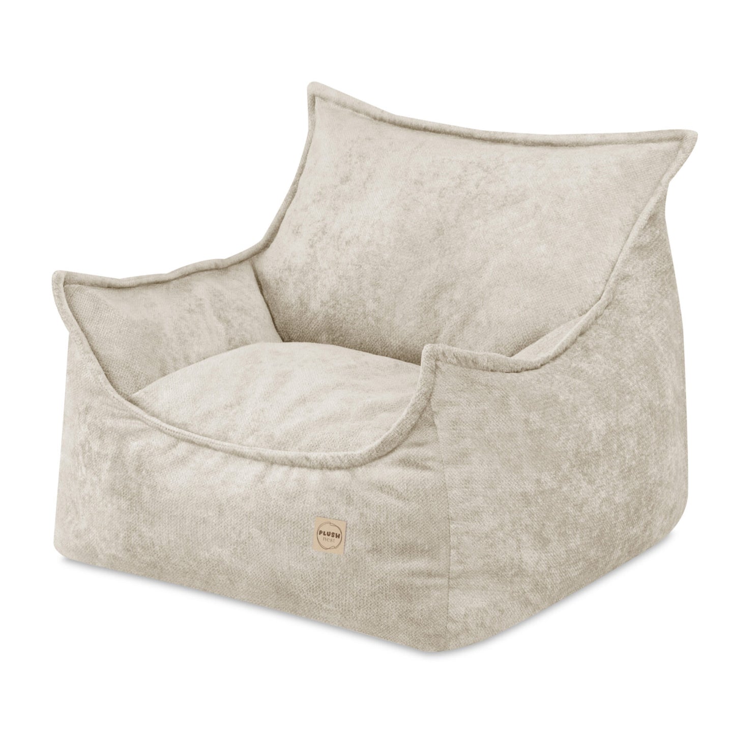 Plush Nest Roya lænestol til børn i premium chenille – beige
