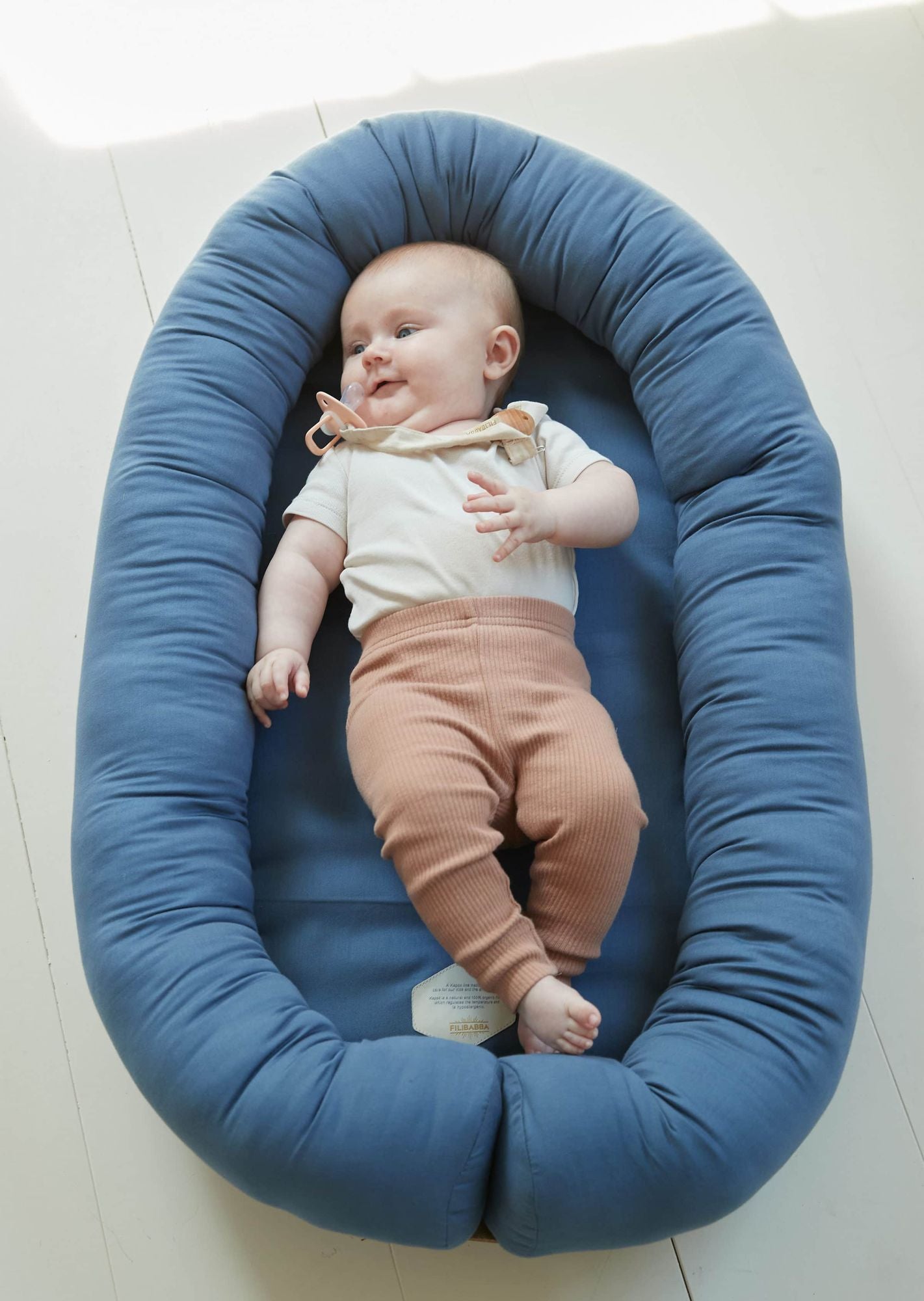 Filibabba babynest – Kapok – Muddly Blue