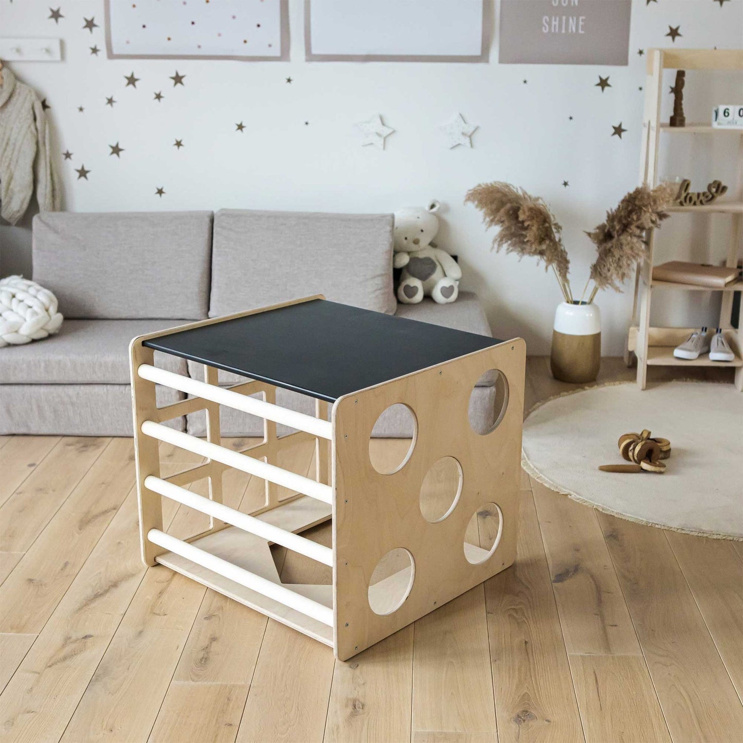 Klatrekube med sansepaneler – 2-i-1 aktivitetskube