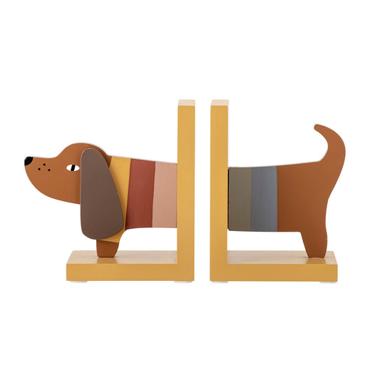 Bloomingville MINI Charlie bogstøtte – Gul hund i FSC®-certificeret MDF