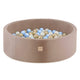 Plush Nest boldbassin 90x30 cm – beige med 200 bolde i blå mix