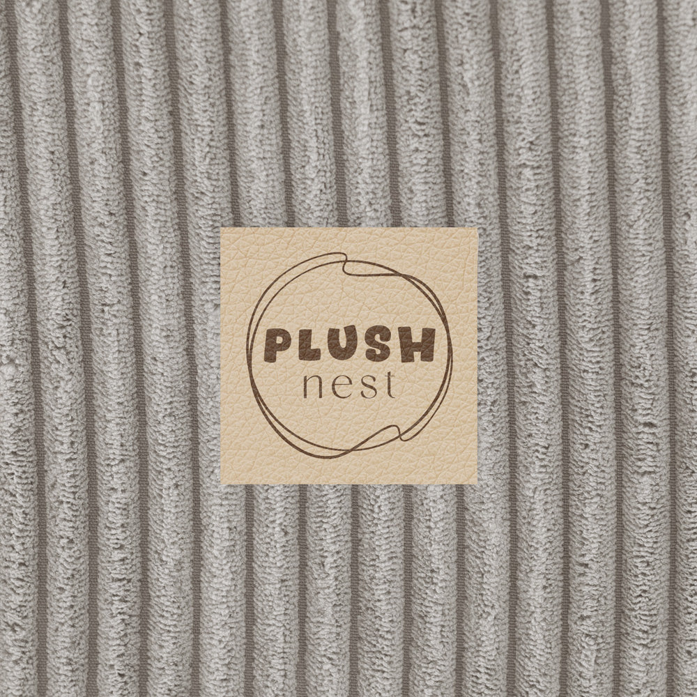 Plush Nest boldbassin med 200 bolde i premium fløjl – beige – 90x30 cm