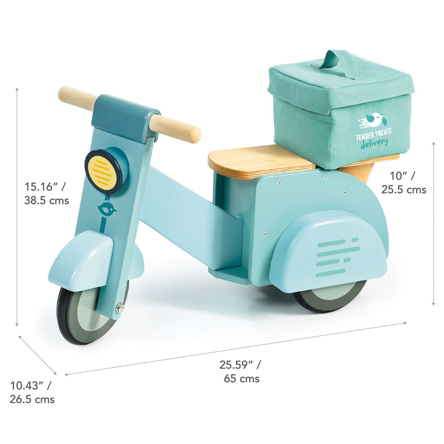 Tender Leaf Scooter i træ - turkis