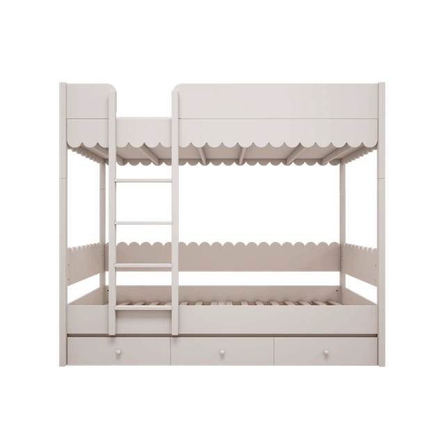 Wood Luck Design - Babushka - køjeseng med udtræksseng – hvid