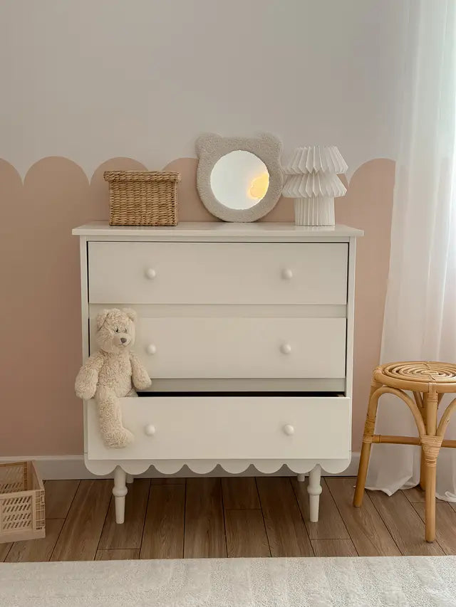 Wood Luck Design - Babushka - kommode med 3 skuffer – hvid