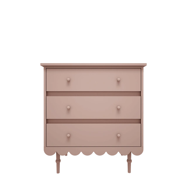 Wood Luck Design - Babushka - kommode med 3 skuffer – lyserød