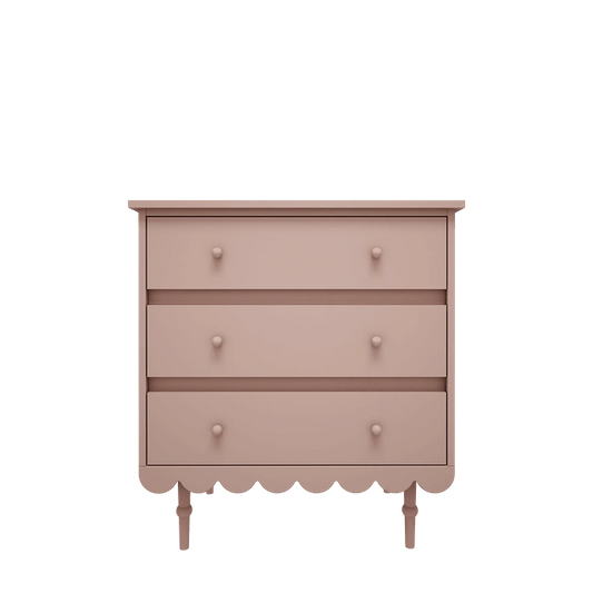 Wood Luck Design - Babushka - kommode med 3 skuffer – lyserød