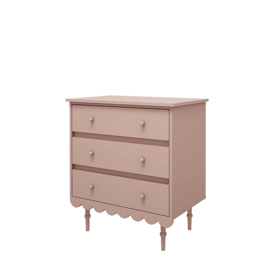 Wood Luck Design - Babushka - kommode med 3 skuffer – lyserød