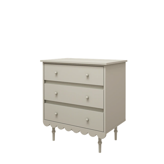 Wood Luck Design - Babushka - kommode med 3 skuffer – olivengrøn