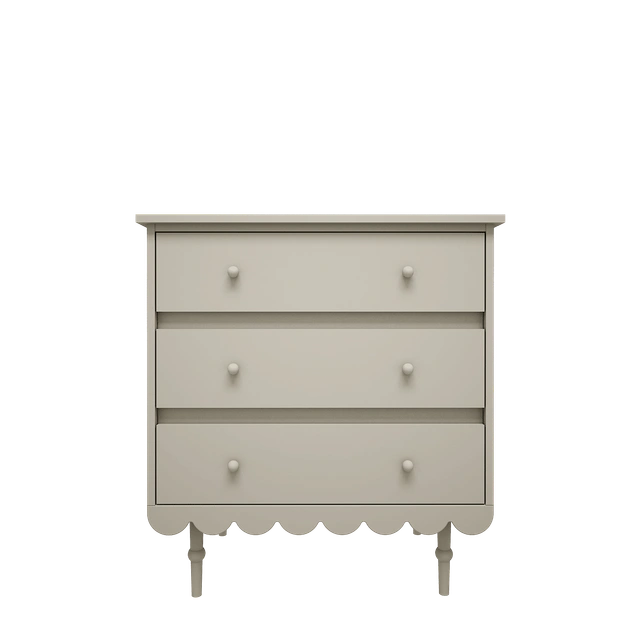 Wood Luck Design - Babushka - kommode med 3 skuffer – olivengrøn