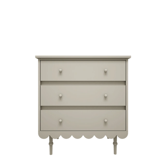 Wood Luck Design - Babushka - kommode med 3 skuffer – olivengrøn