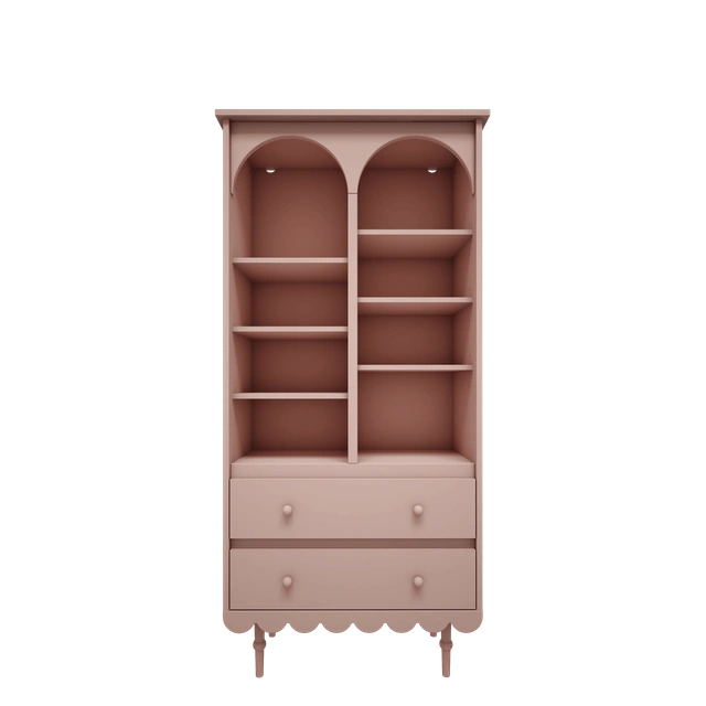 Wood Luck Design - Babushka - stor bogreol – lyserød