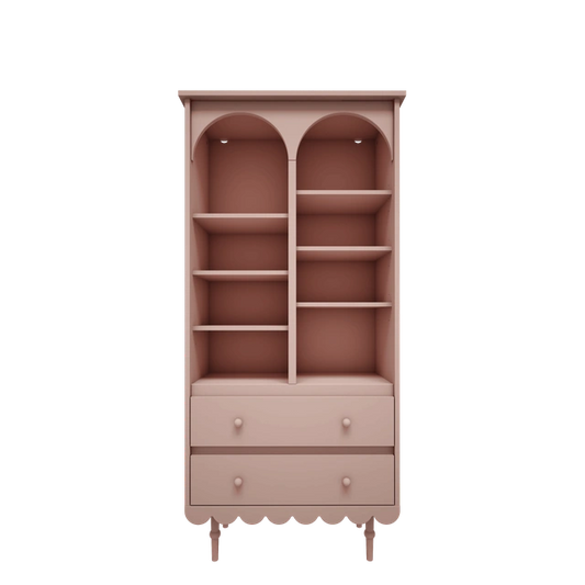 Wood Luck Design - Babushka - stor bogreol – lyserød