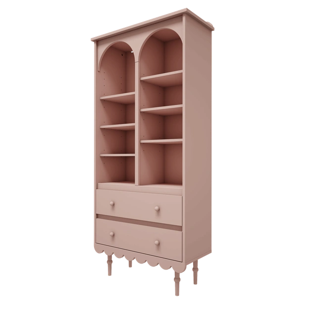 Wood Luck Design - Babushka - stor bogreol – lyserød