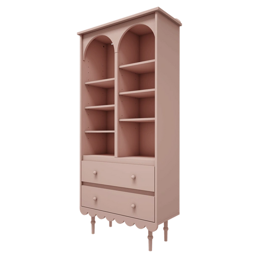 Wood Luck Design - Babushka - stor bogreol – lyserød