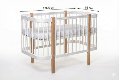 Baby Crib ELIN - Natural/White