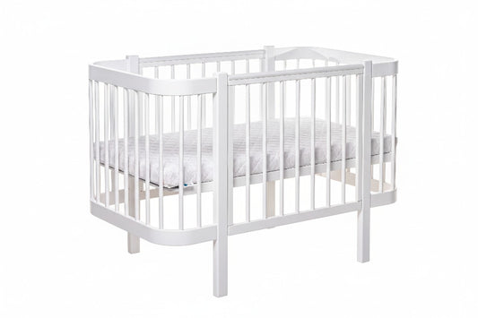 Baby Crib ELIN with Mattress - White