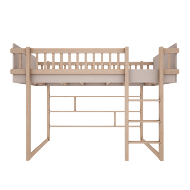 Wood Luck Design - Basic - halvhøj seng 90 x 200 cm – cashmere og bøgetræ
