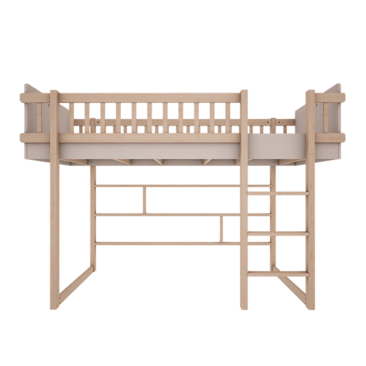 Wood Luck Design - Basic - halvhøj seng 90 x 200 cm – cashmere og bøgetræ