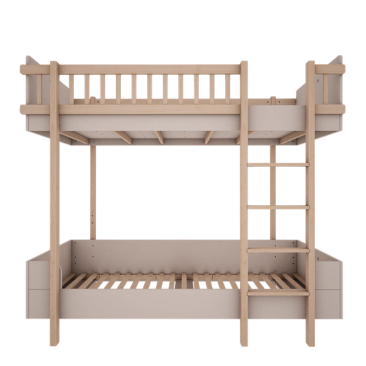 Wood Luck Design - Basic - køjeseng 90 x 200 cm – cashmere og bøgetræ